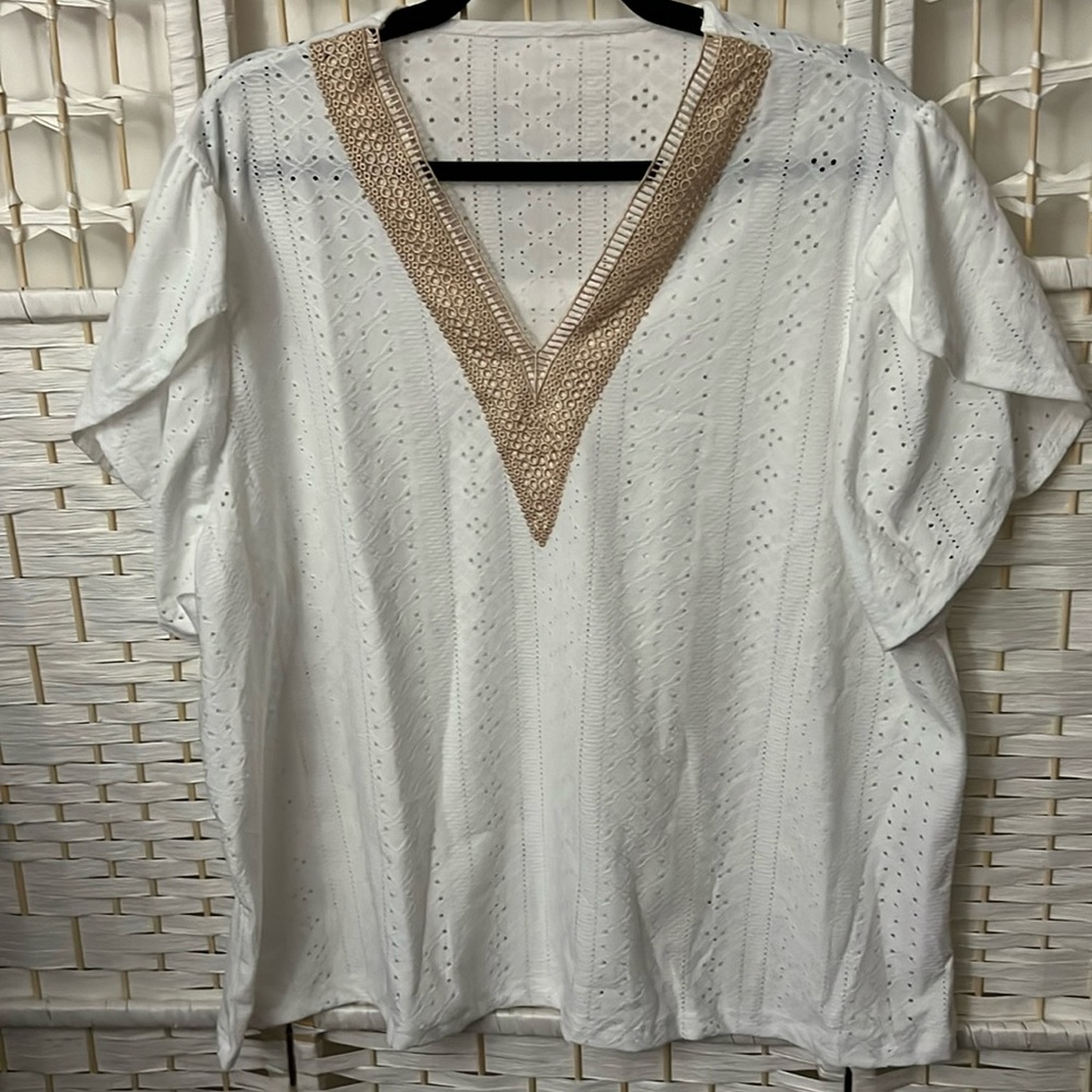 NEW Lace V-neck Top S/3X